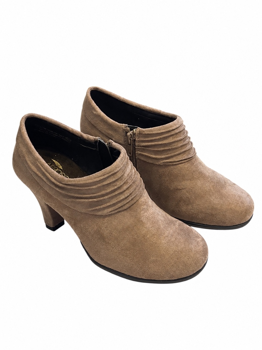Aerosoles Heel Rest Starring Role Booties 5.5M Taupe Suede Ankle Boots